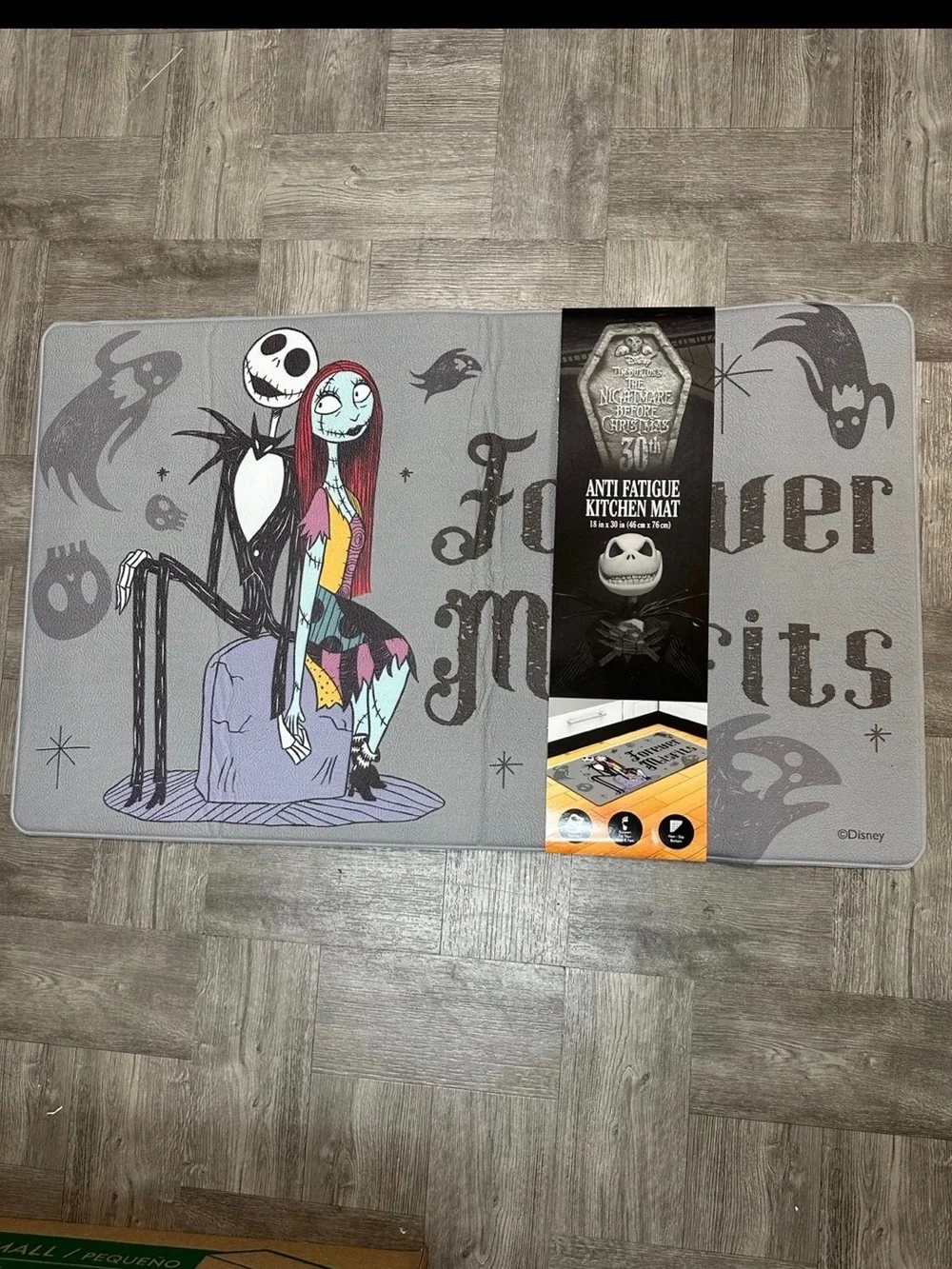 Disney The Nightmare Before Christmas Gray & Black Anti-Fatigue Kitchen Mat set